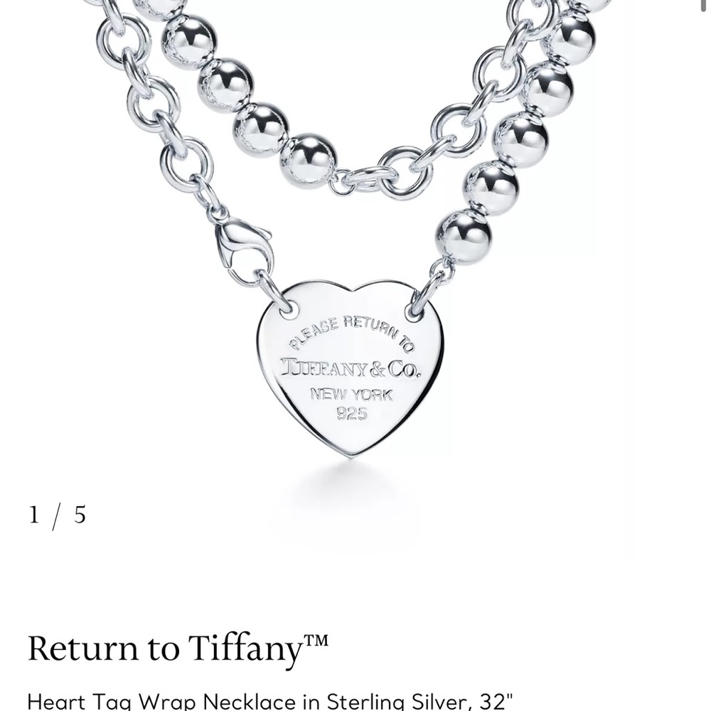 Tiffany & Co. Dark Brown Satin Jewelry Pouch with Silver Bead Chain - Picture 5 of 5